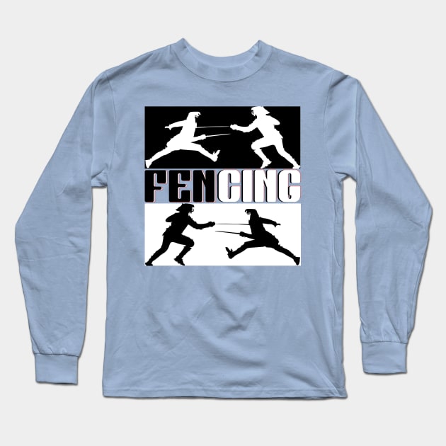 fencing sport Long Sleeve T-Shirt by GuettoUnderClothing